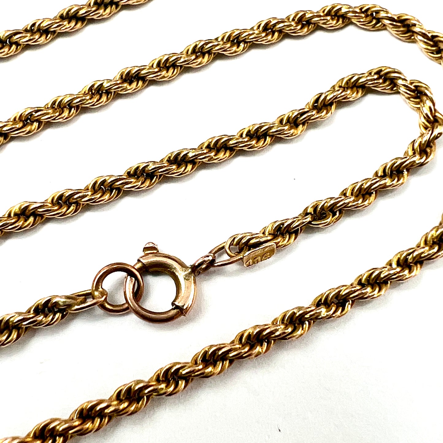 Solid 9CT Gold Rope Chain Necklace