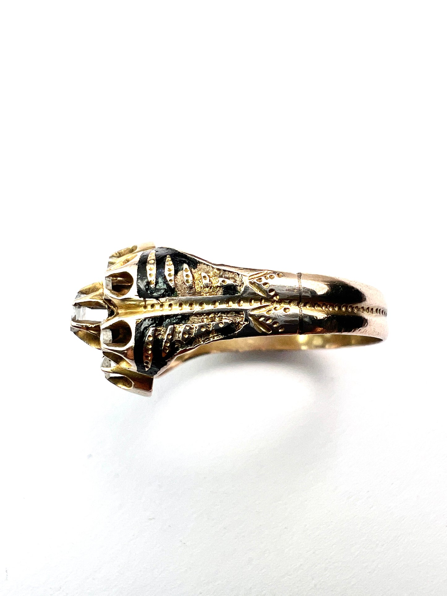 Georgian Rose Cut Diamond Enamel Ring