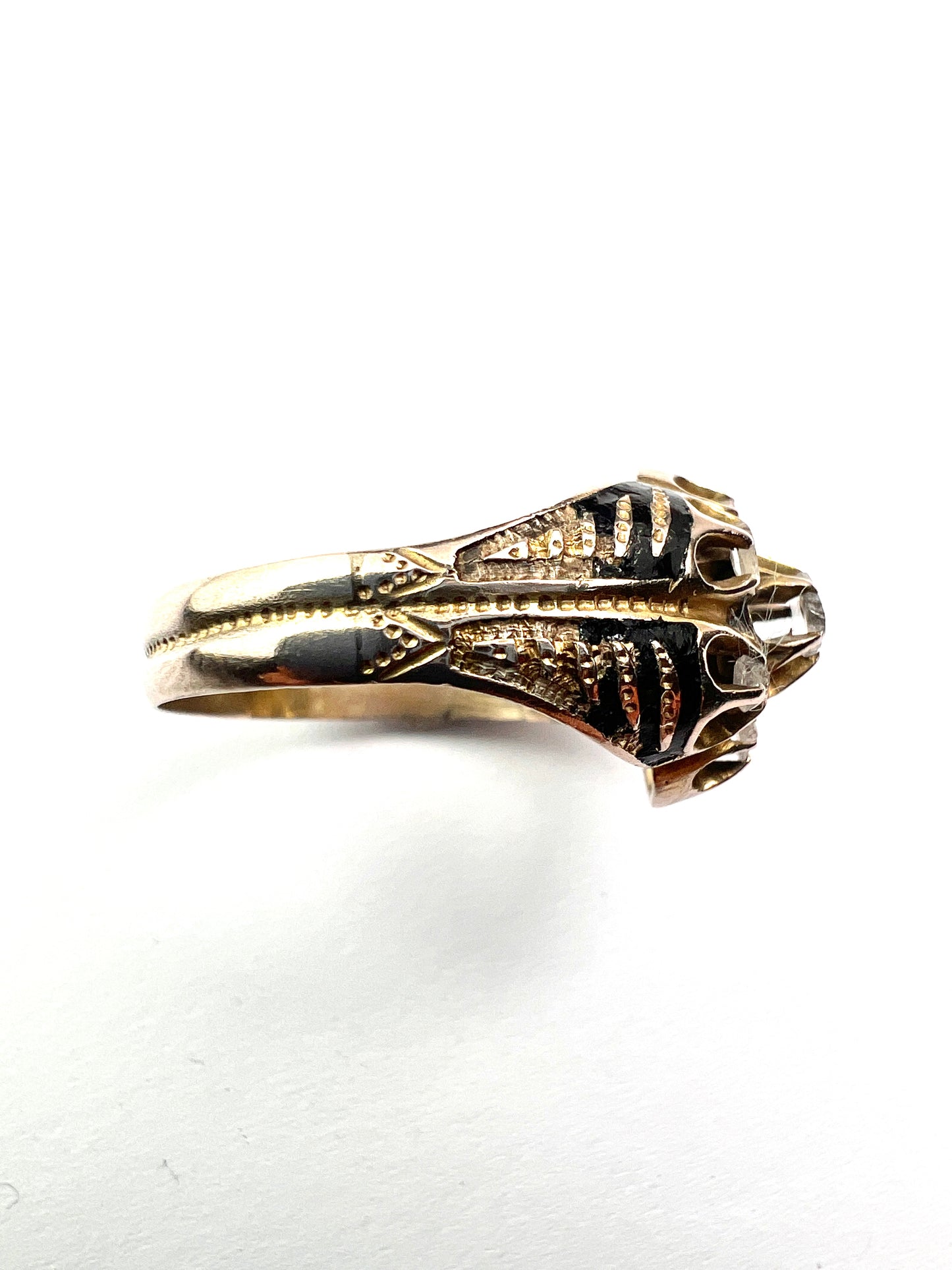 Georgian Rose Cut Diamond Enamel Ring