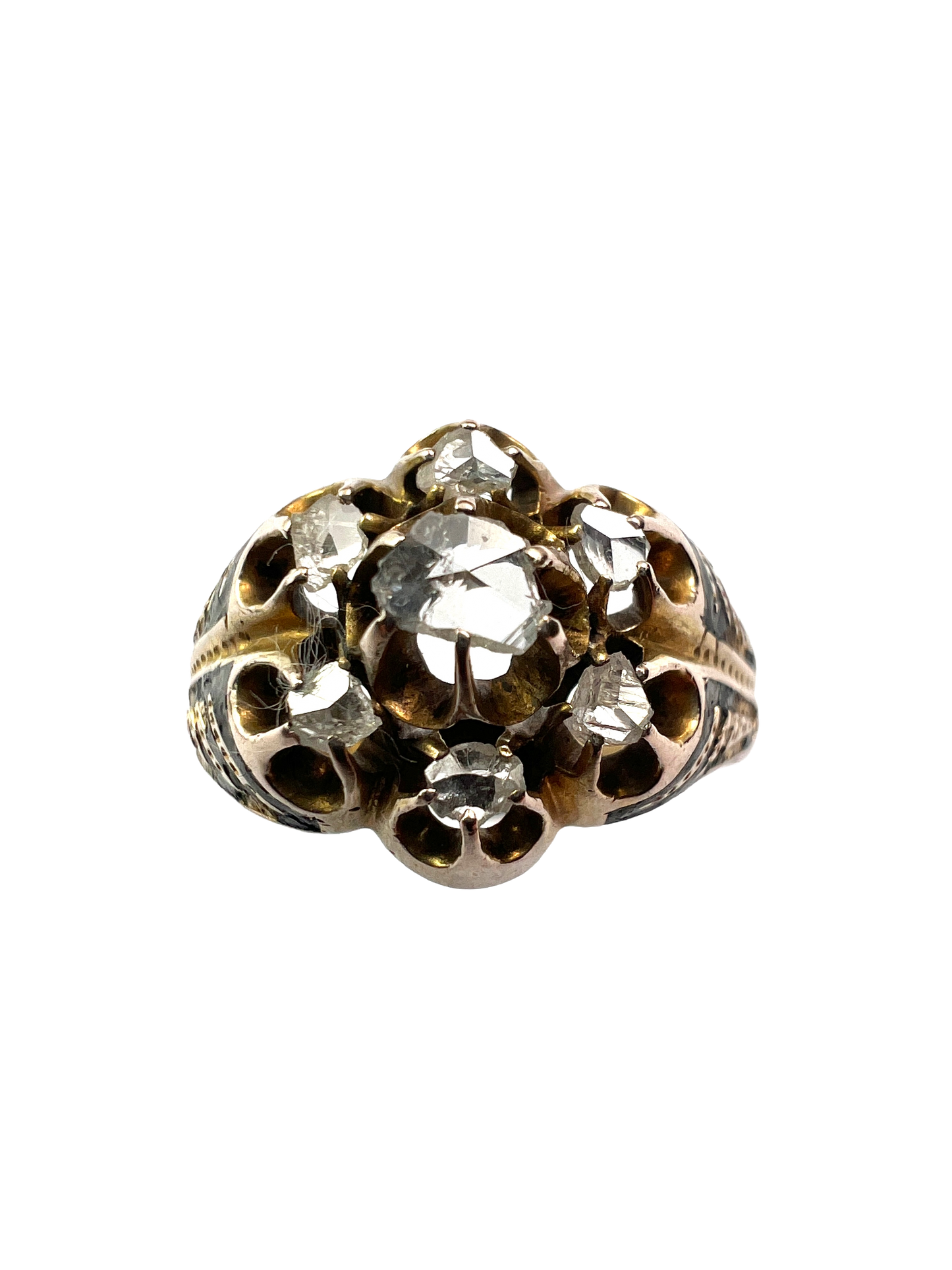 Georgian Rose Cut Diamond Enamel Ring