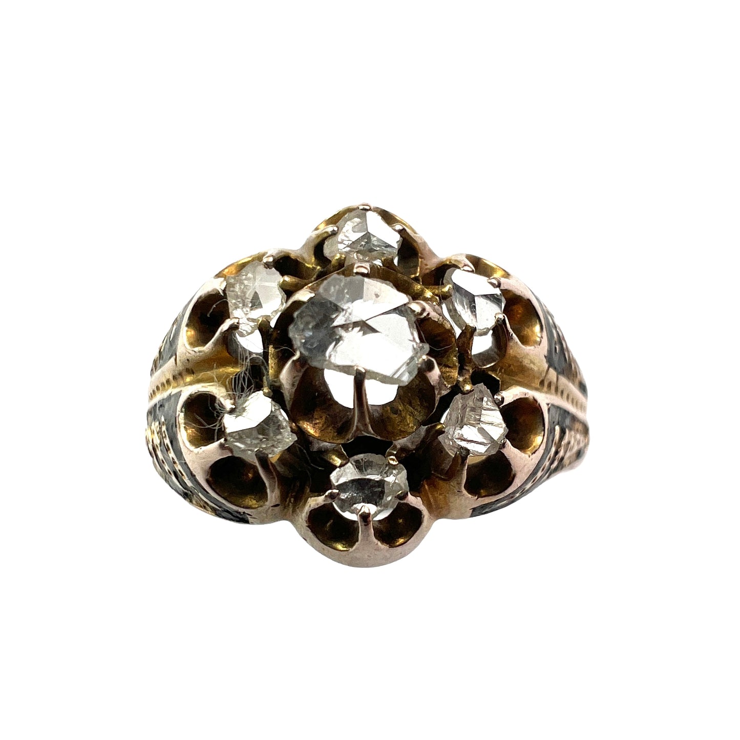 Georgian Rose Cut Diamond Enamel Ring