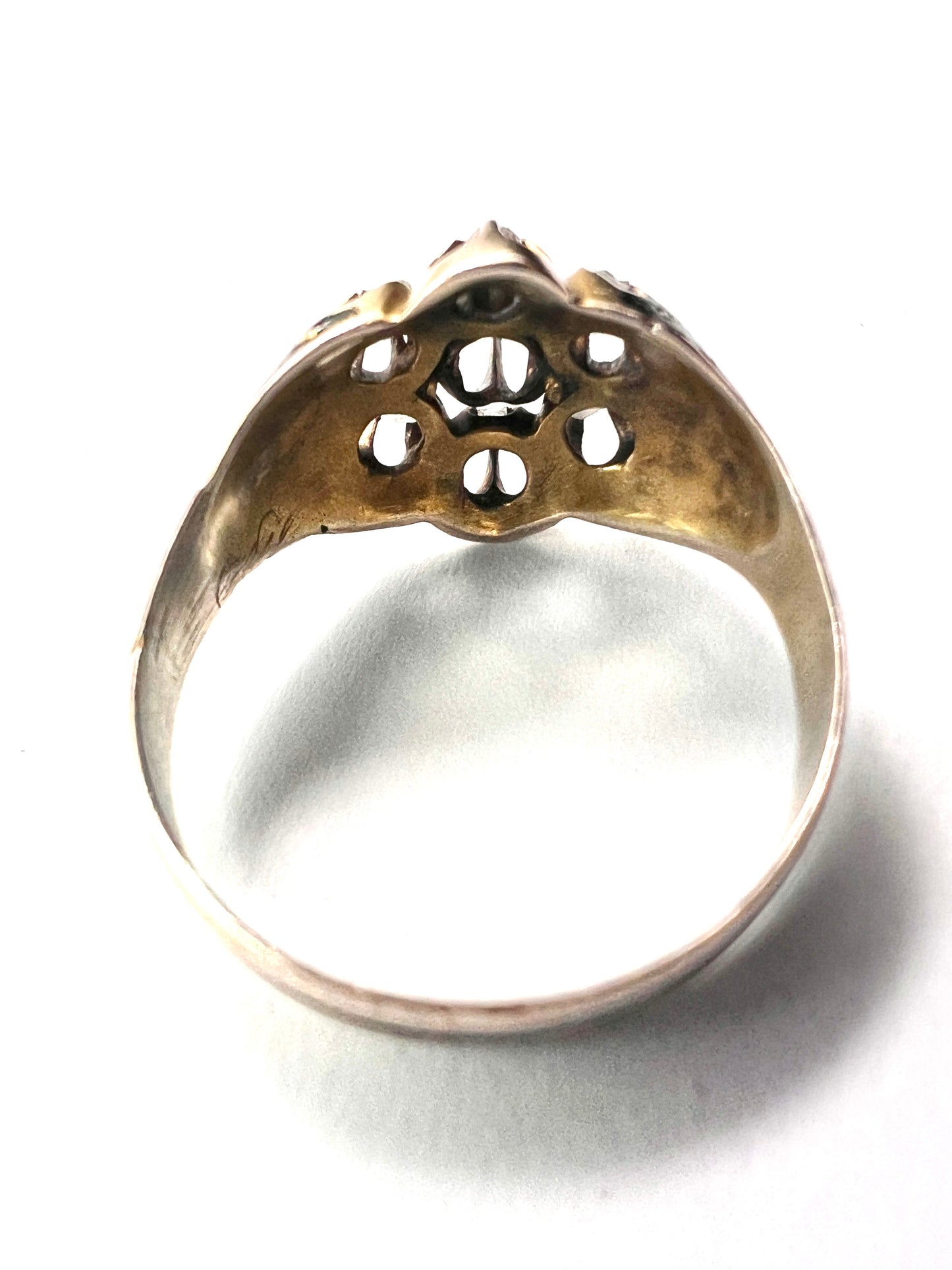 Georgian Rose Cut Diamond Enamel Ring