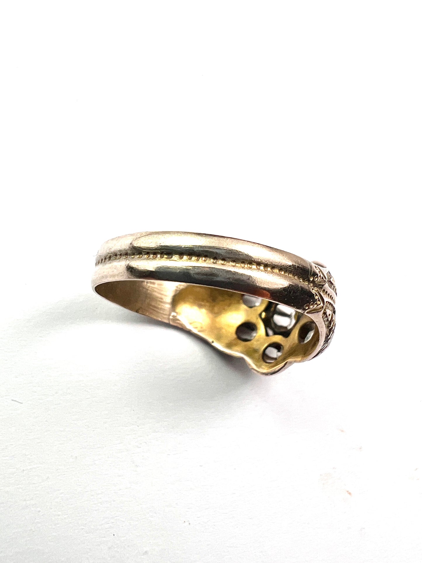 Georgian Rose Cut Diamond Enamel Ring