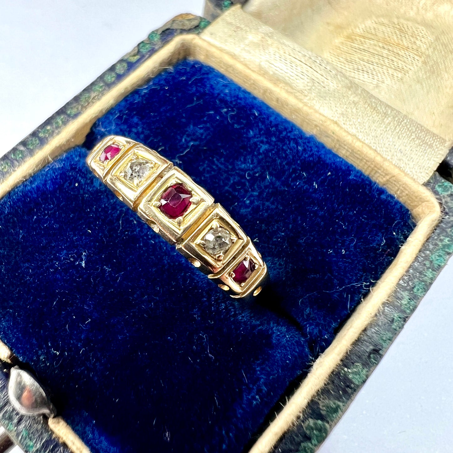 Victorian 18CT Gold Ruby and Diamond Stacking Ring