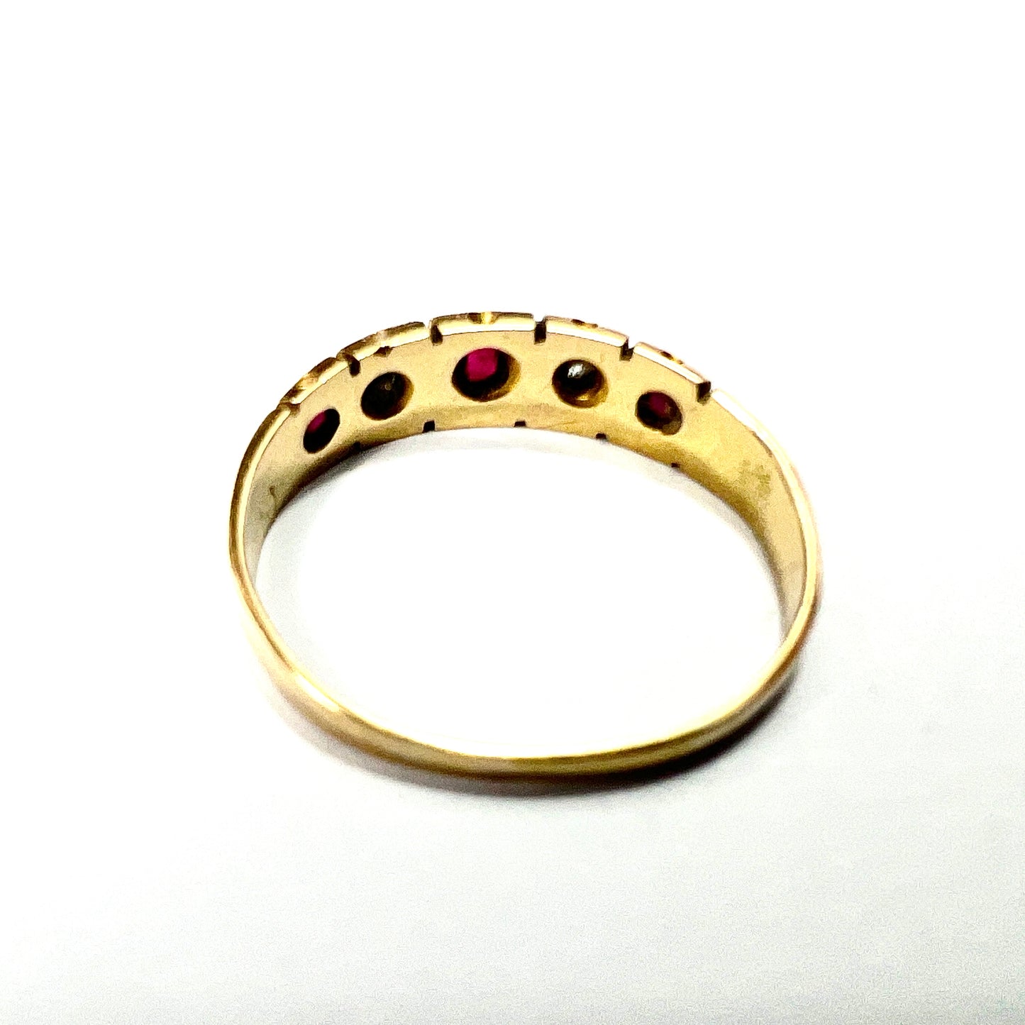 Victorian 18CT Gold Ruby and Diamond Stacking Ring
