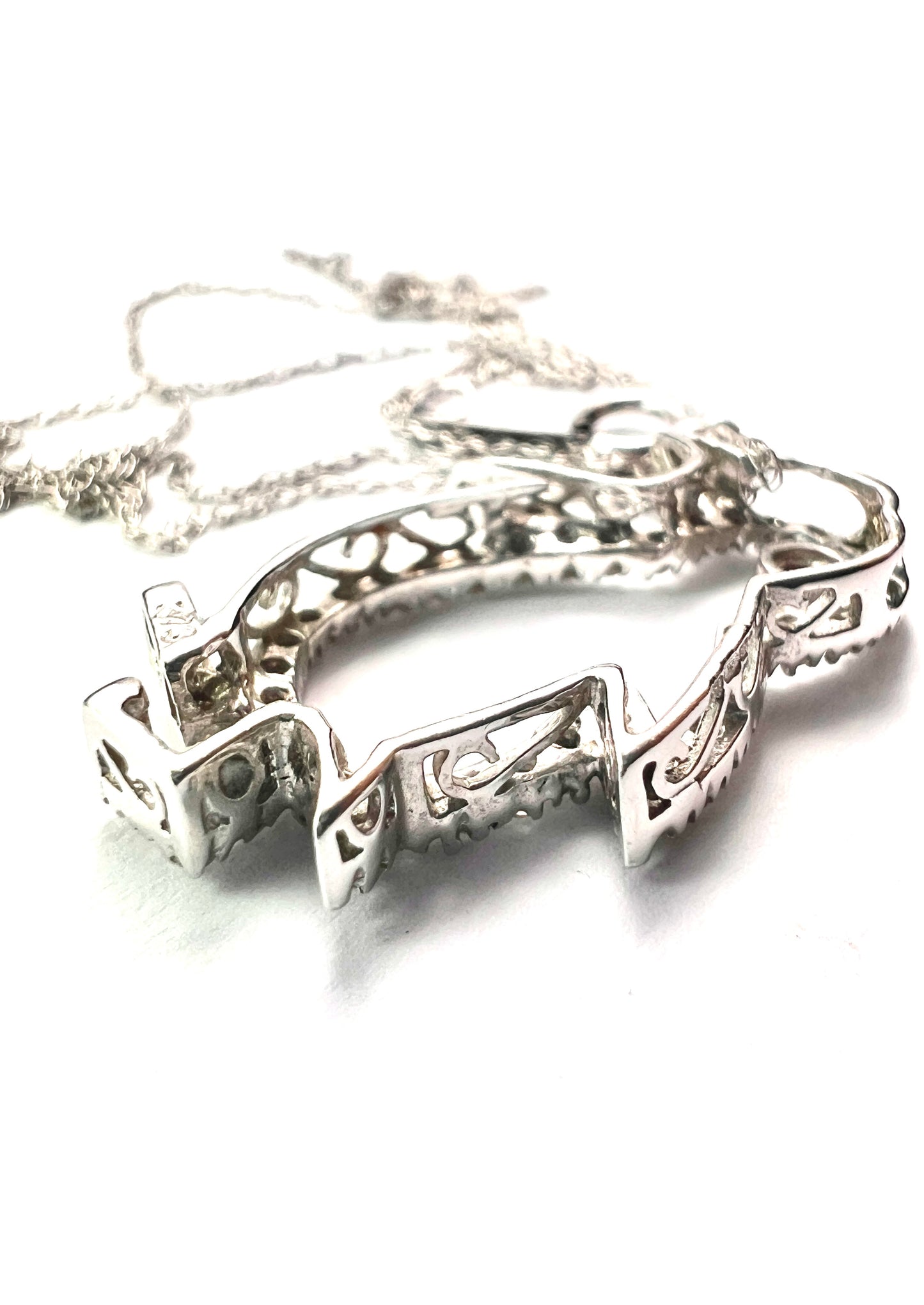 Vintage Diamond Penguin 9CT White Gold Pendant Necklace