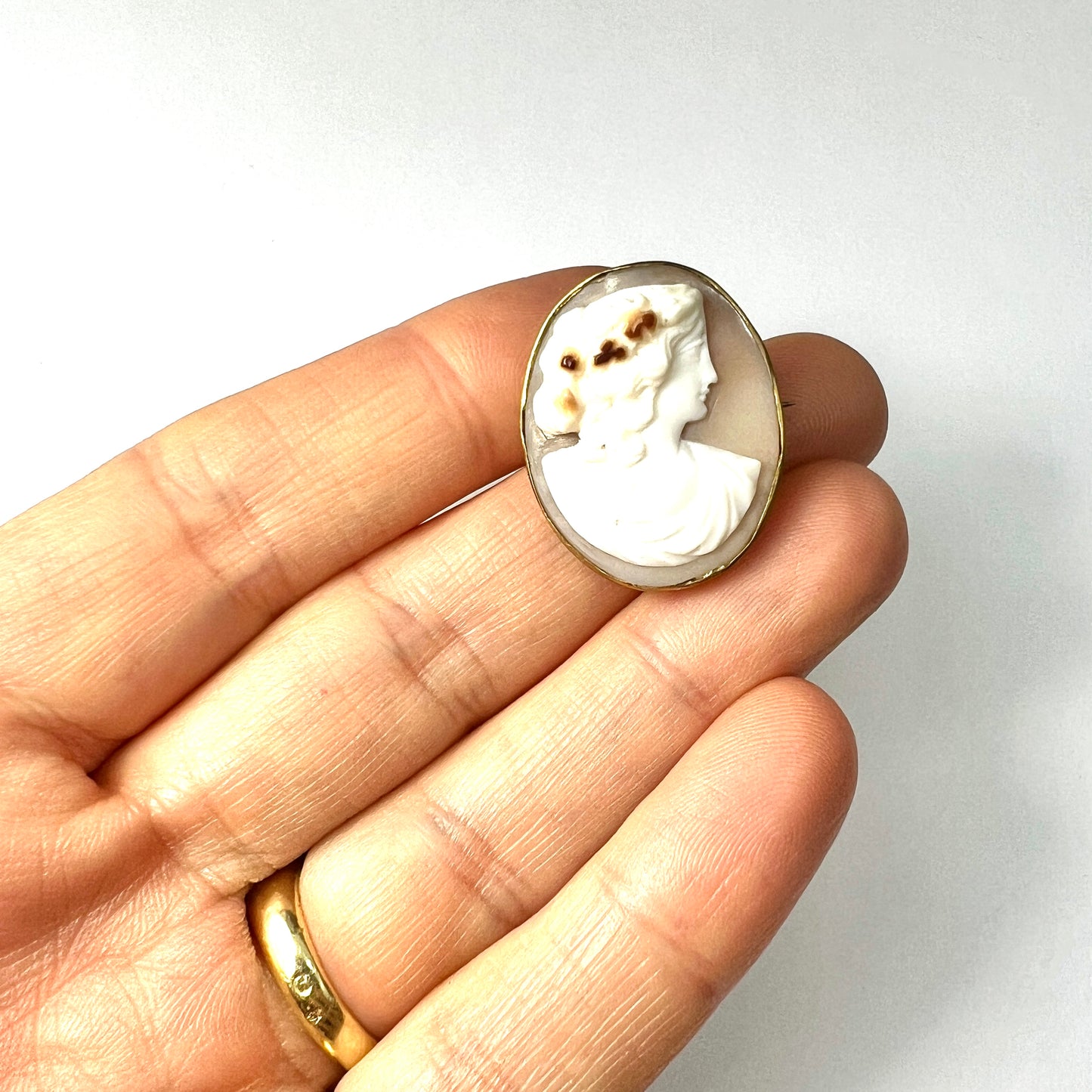 Victorian Carved Shell Cameo Brooch