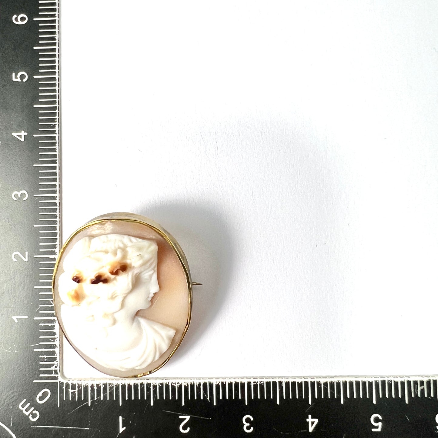 Victorian Carved Shell Cameo Brooch