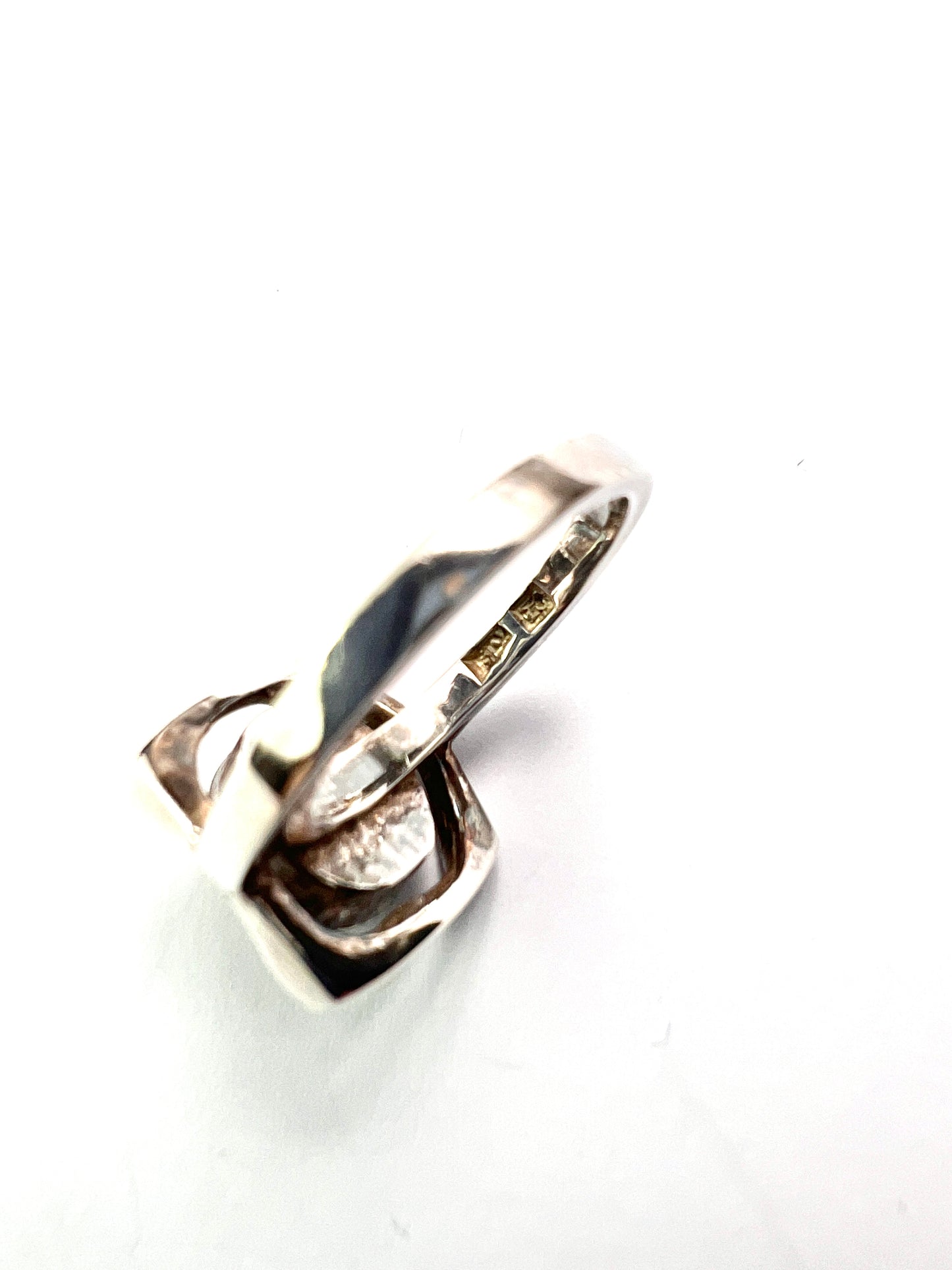 Vintage Tiger's Eye Bullet Cabochon Modernist Silver Ring