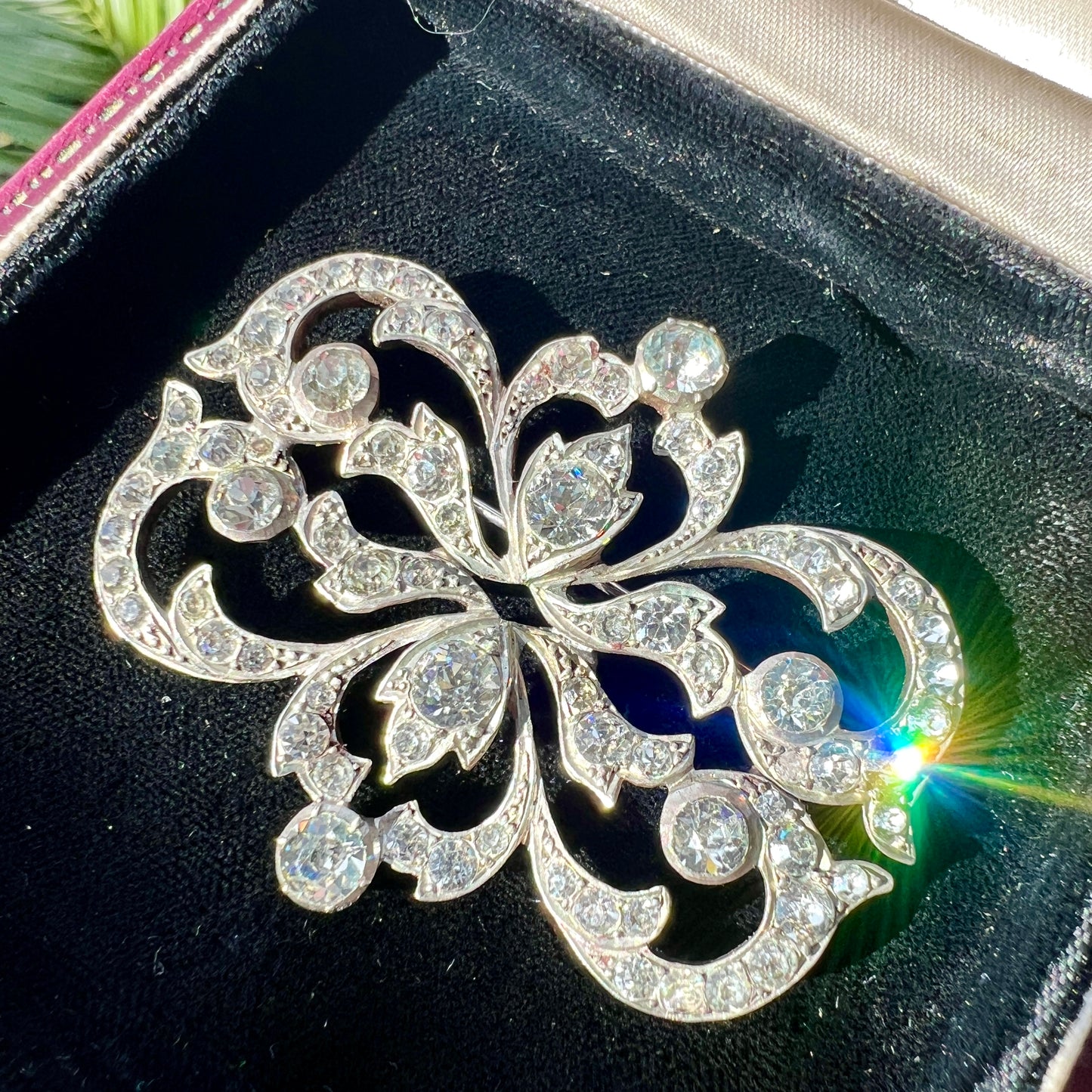 Large Victorian Silver and Gold Paste Brooch