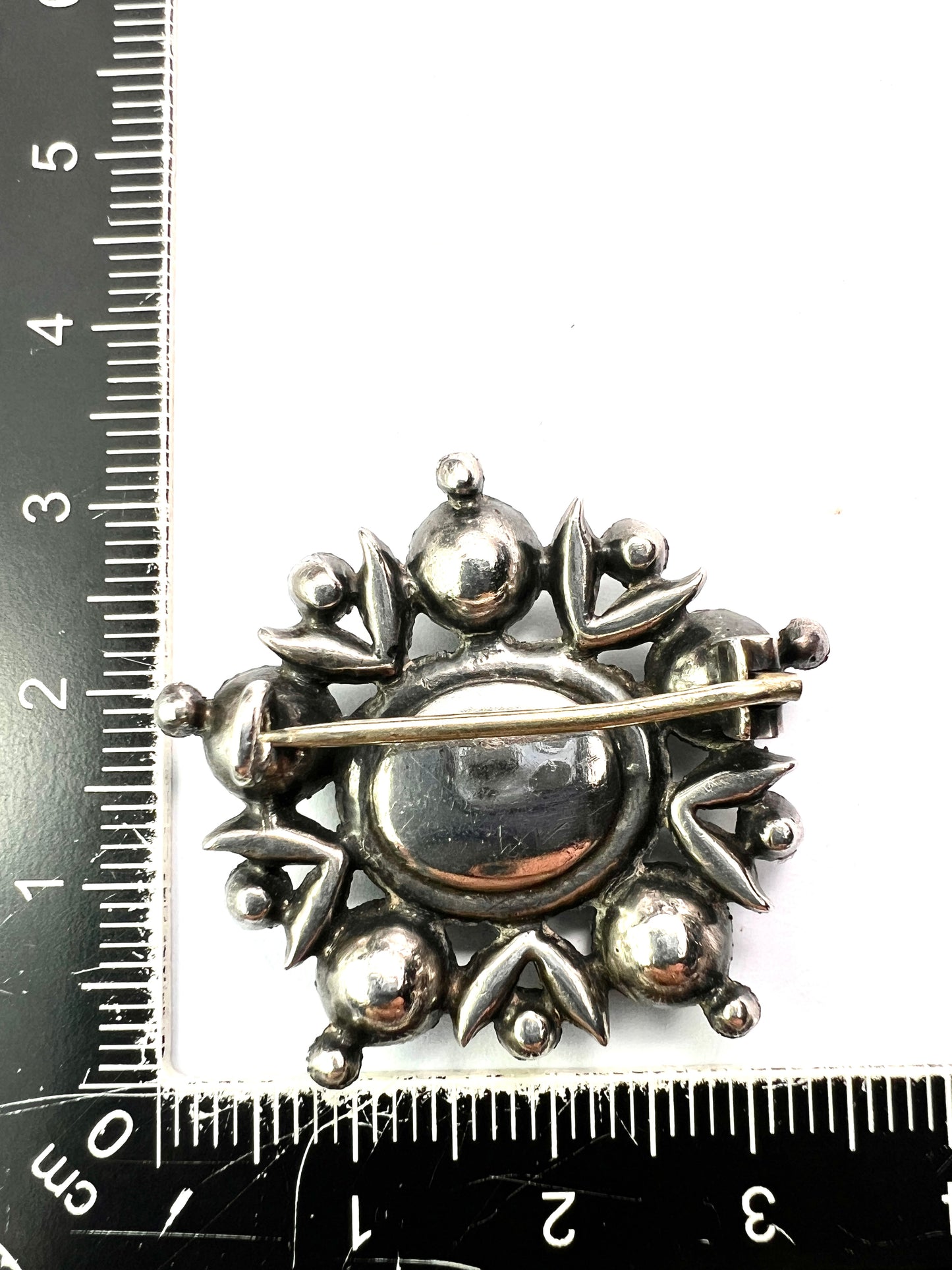 Georgian/Victorian Silver Emerald Paste Brooch