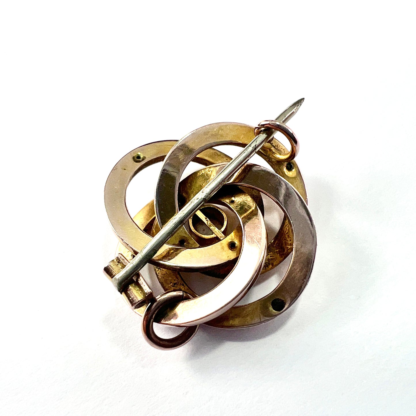 Victorian 9CT Gold Opal Lovers Knot Brooch