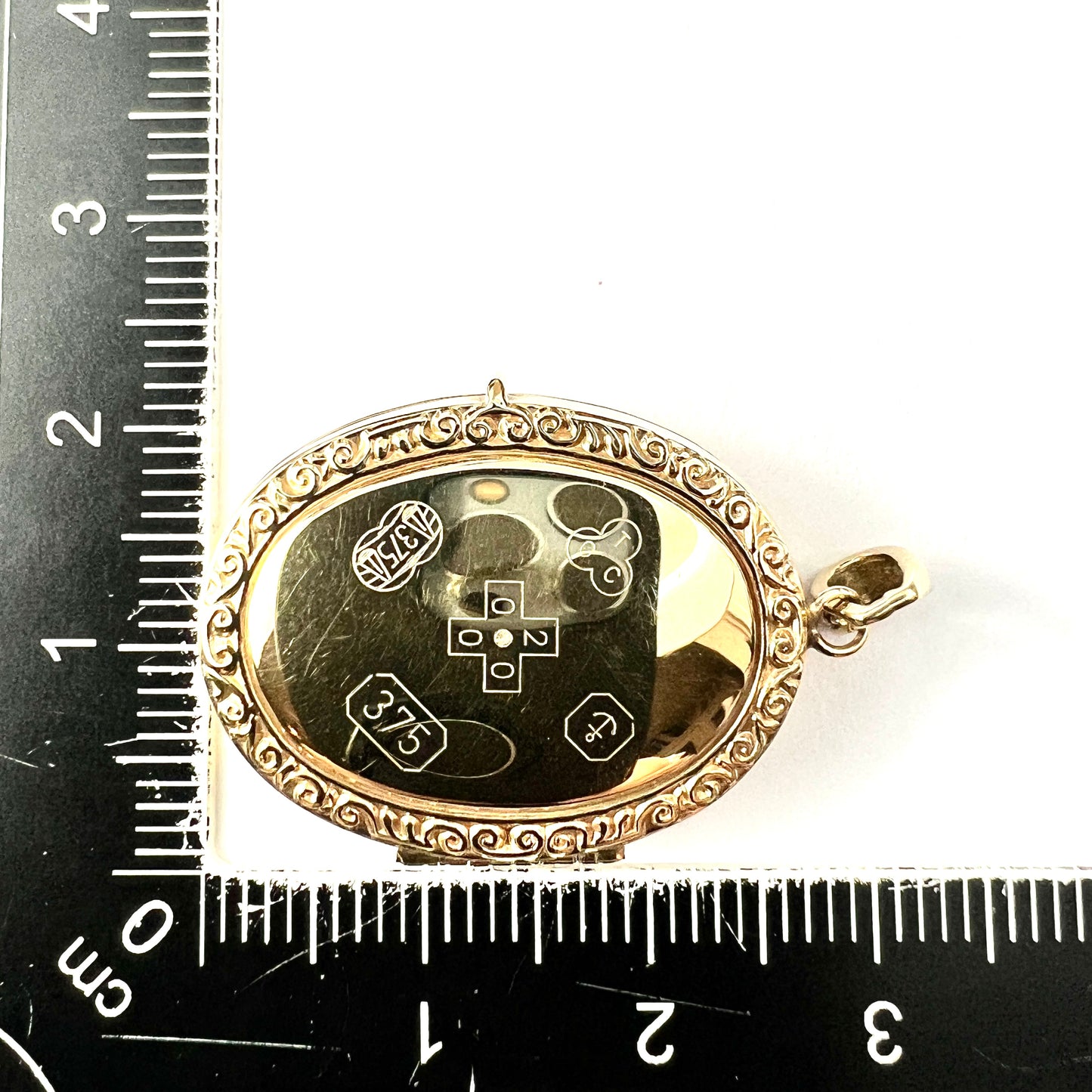 Vintage Diamond 9CT Gold Triple Locket Pendant
