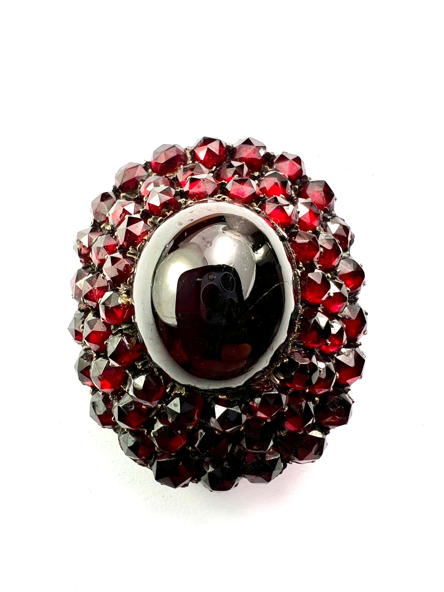 Large Victorian Garnet Cluster Brooch
