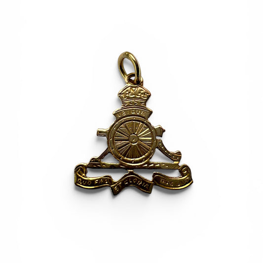 Vintage 9CT Gold Royal Artillery Regimental Sweetheart Charm Pendant