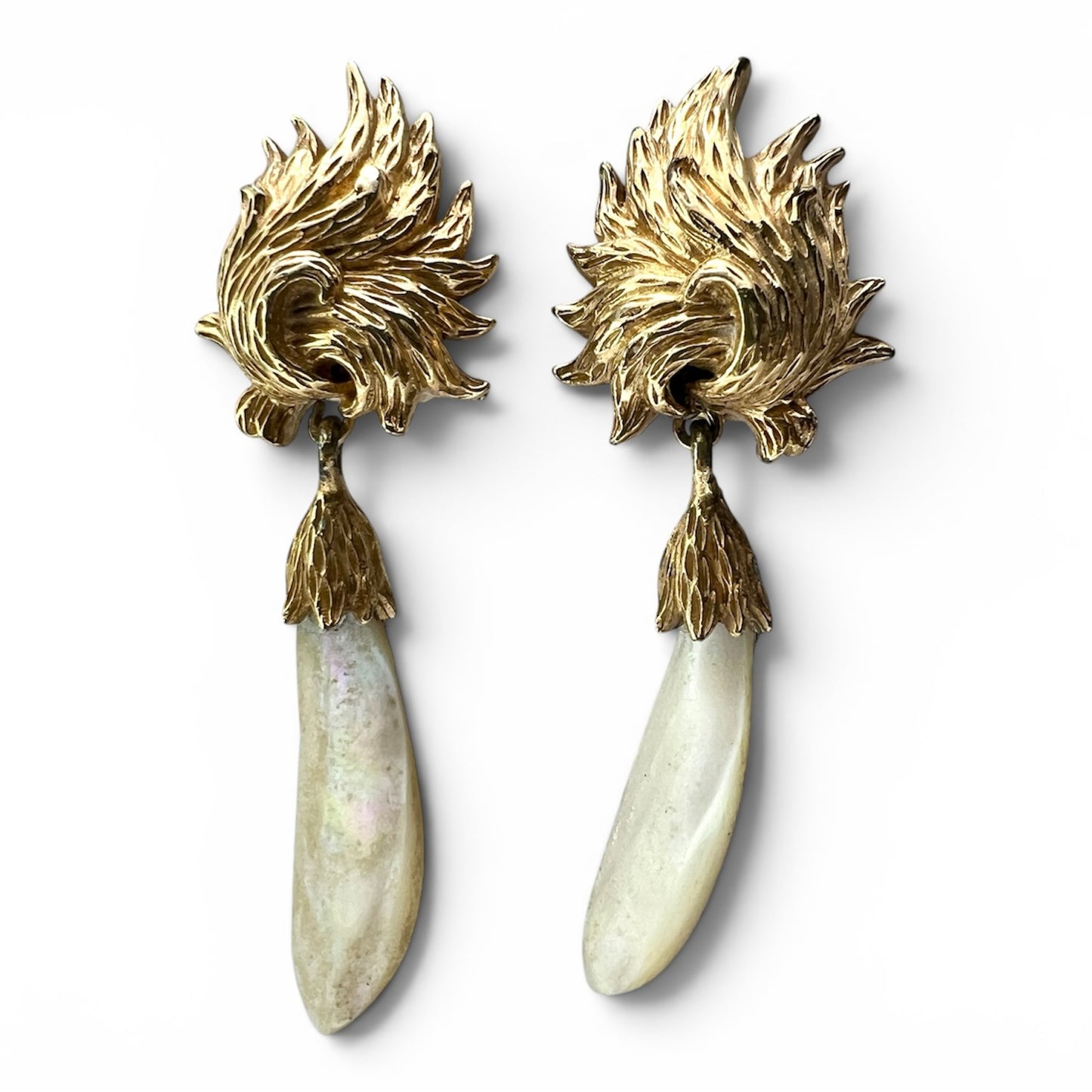 Vintage Marcel Boucher Mother of Pearl Ear Clips