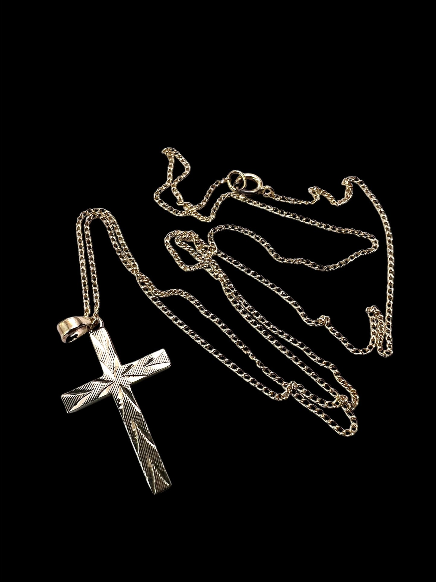 Vintage 14CT Gold Cross Pendant Necklace