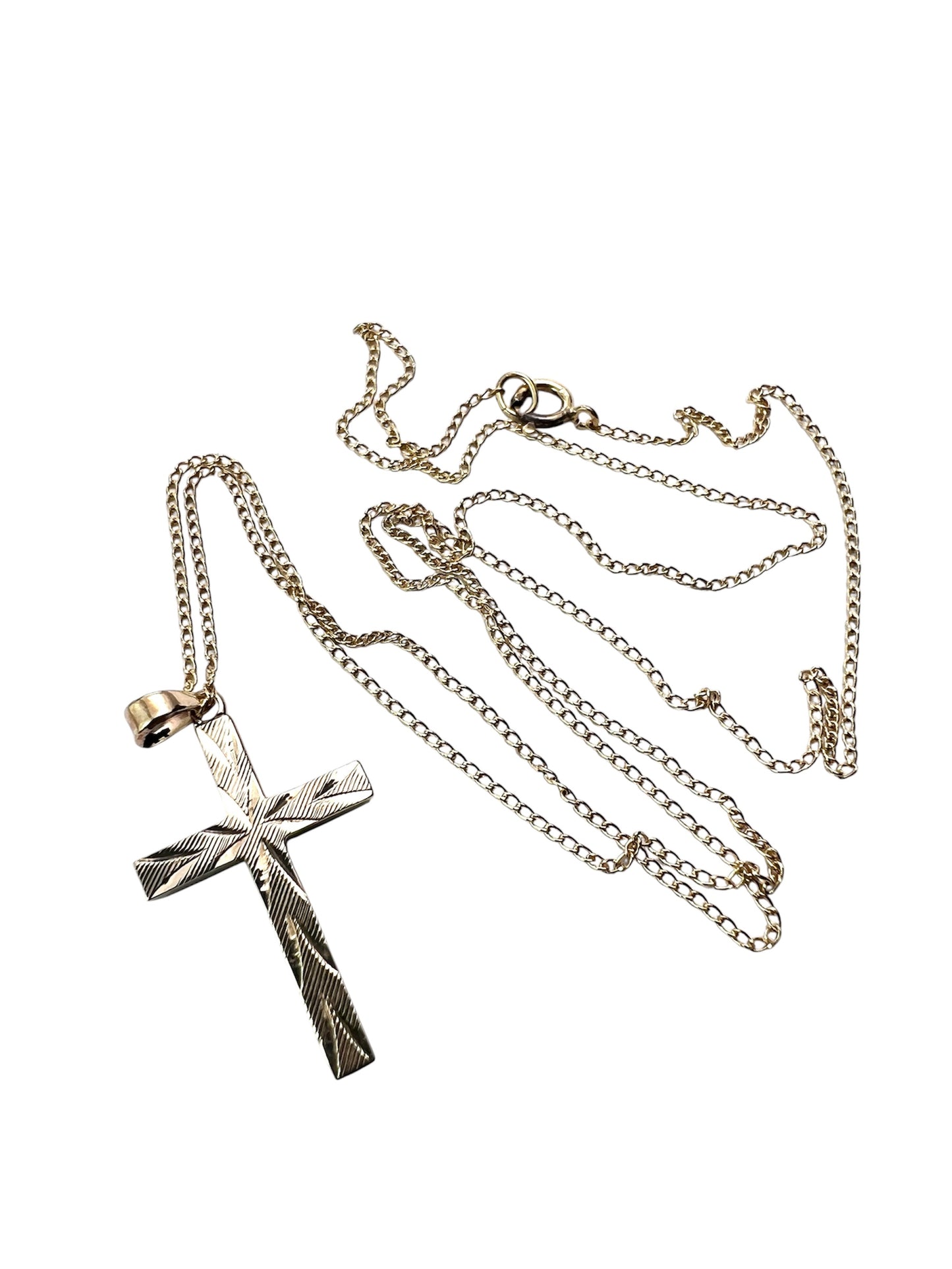 Vintage 14CT Gold Cross Pendant Necklace