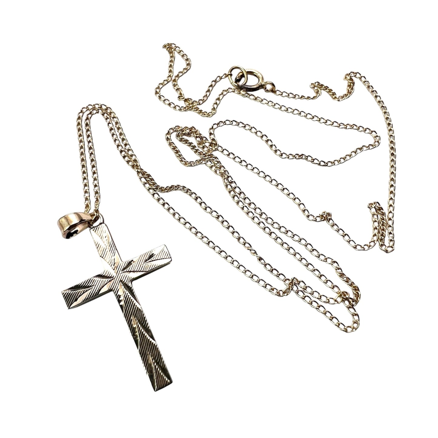 Vintage 14CT Gold Cross Pendant Necklace