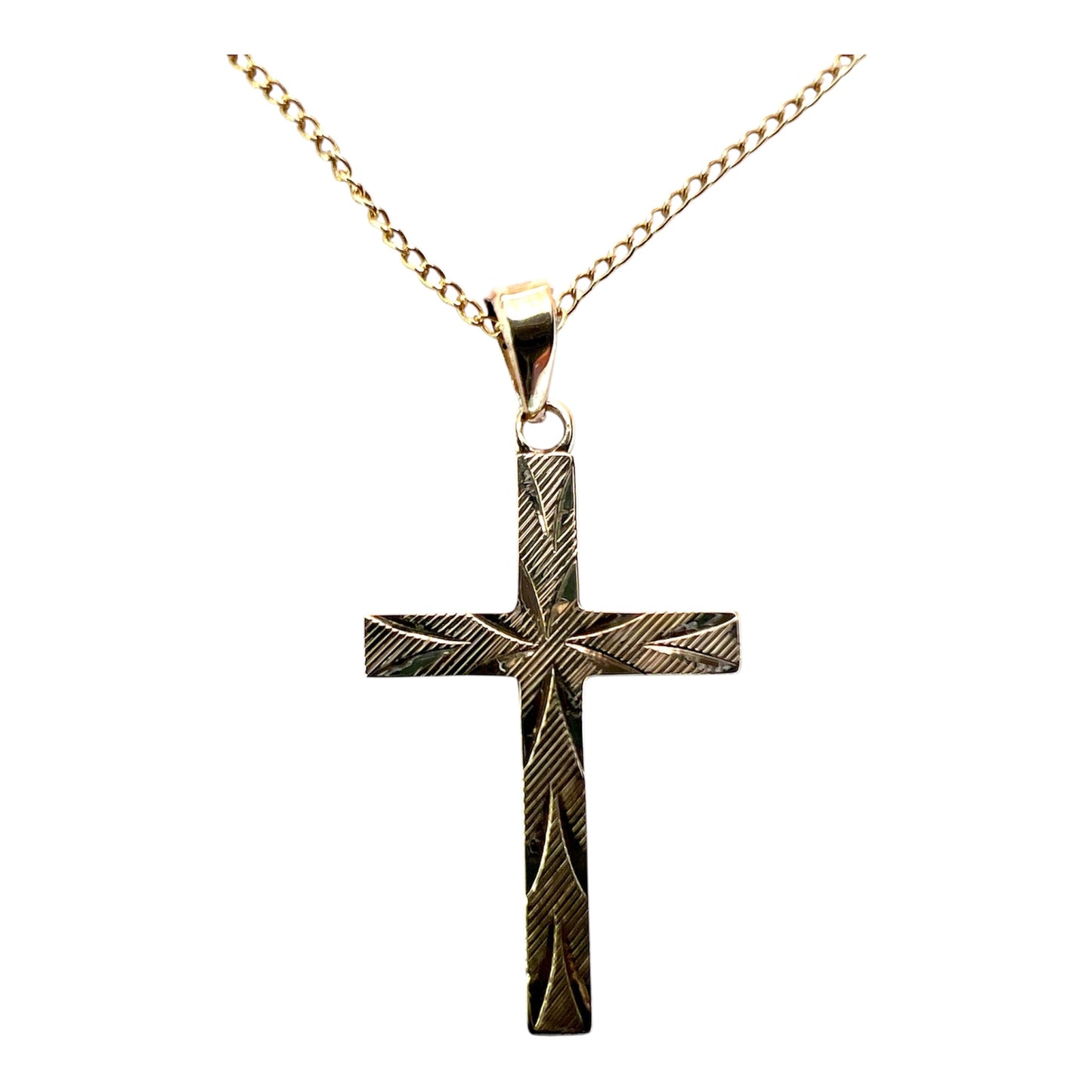 Vintage 14CT Gold Cross Pendant Necklace