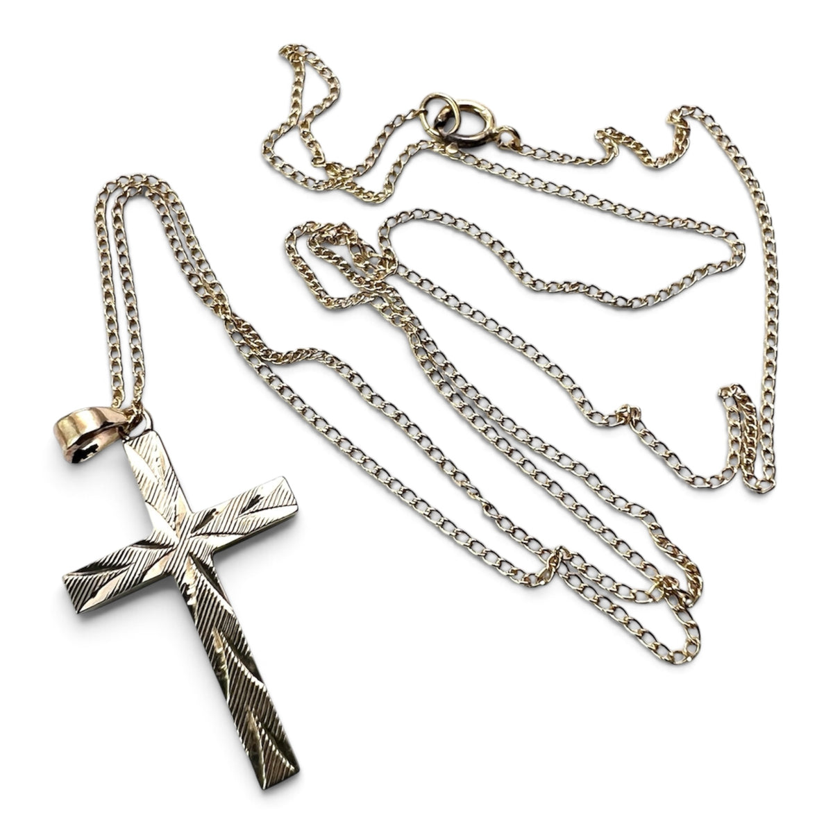 Vintage 14CT Gold Cross Pendant Necklace