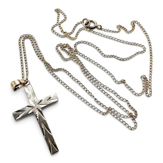 Vintage 14CT Gold Cross Pendant Necklace