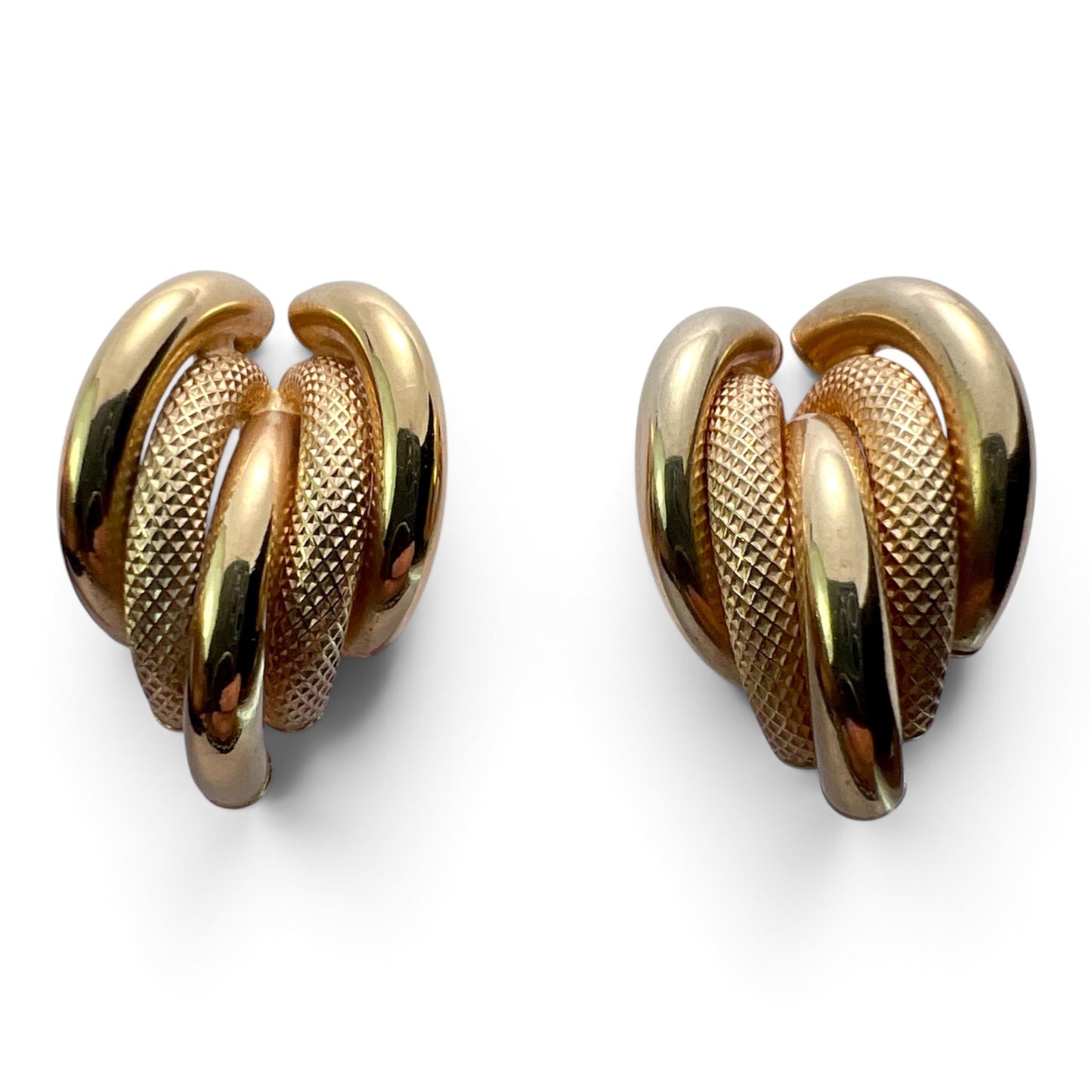 Vintage 9CT Gold Chunky Half Hoop Earrings