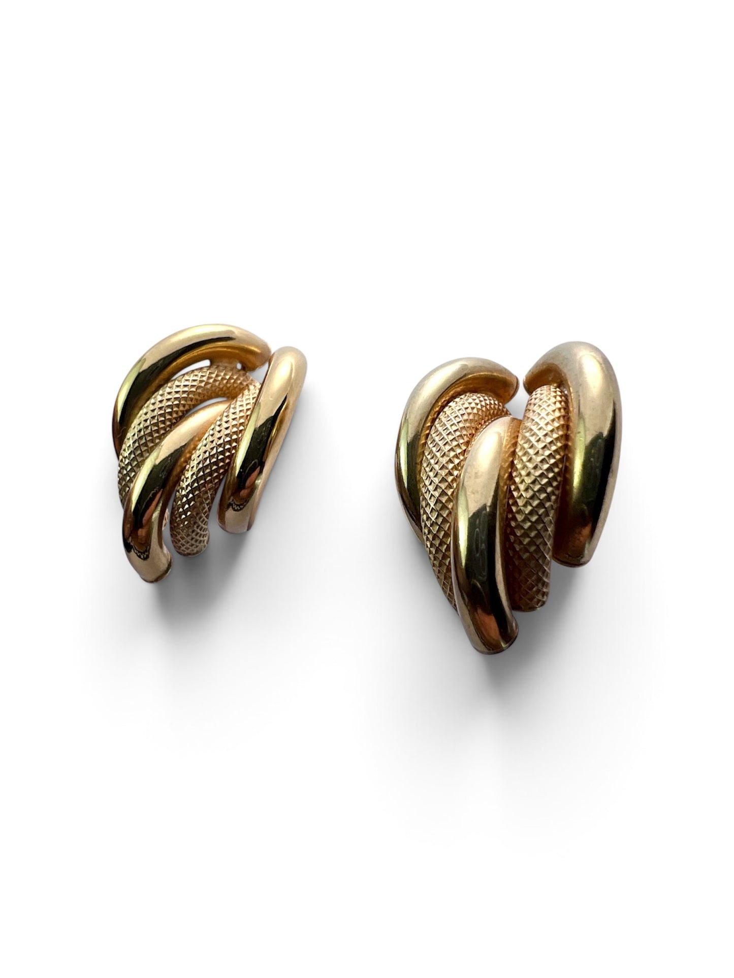Vintage 9CT Gold Chunky Half Hoop Earrings
