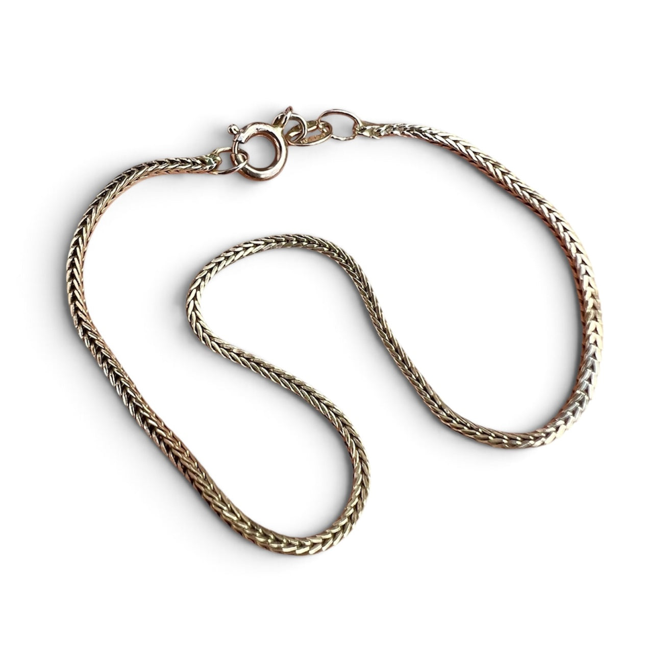 Vintage 14CT Gold Foxtail Dragon Bone Chain Bracelet