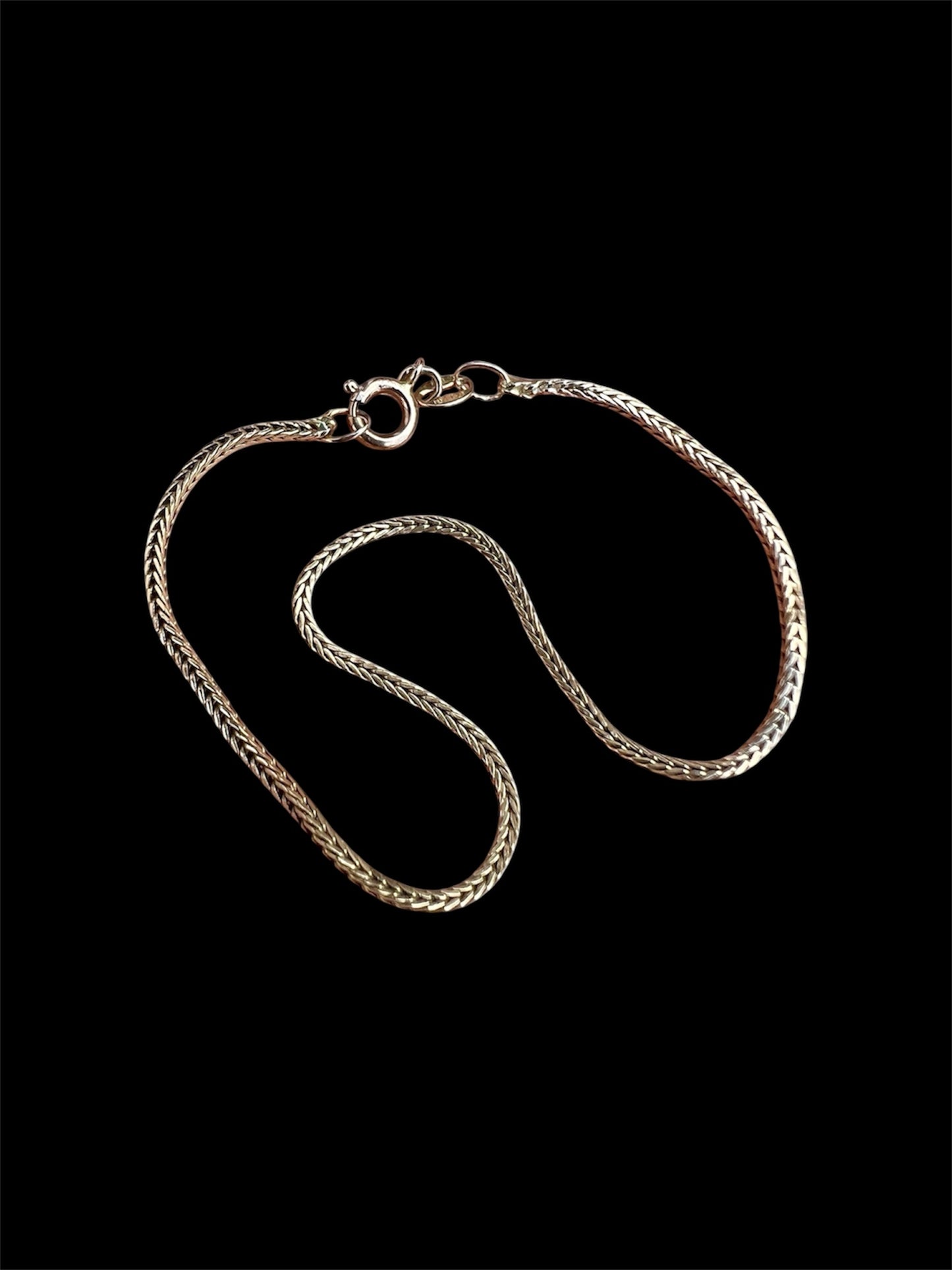 Vintage 14CT Gold Foxtail Dragon Bone Chain Bracelet