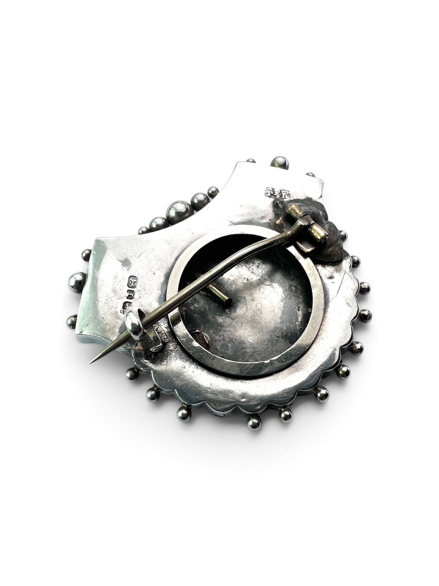 Victorian Silver and Gold Floral Locket-back Brooch