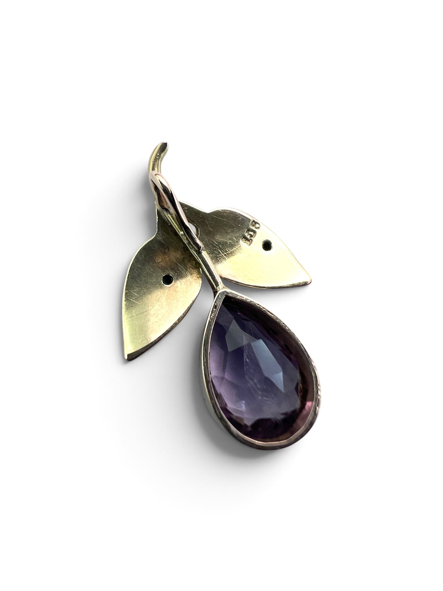 Vintage 9CT Gold Amethyst Teardrop Pendant
