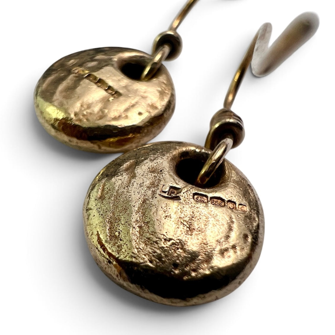 Vintage Silver Puffy Donut Drop Earrings