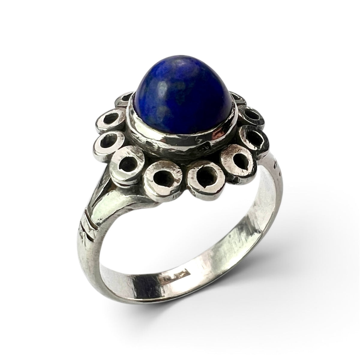 Vintage Lapis Lazuli Egyptian Silver Ring