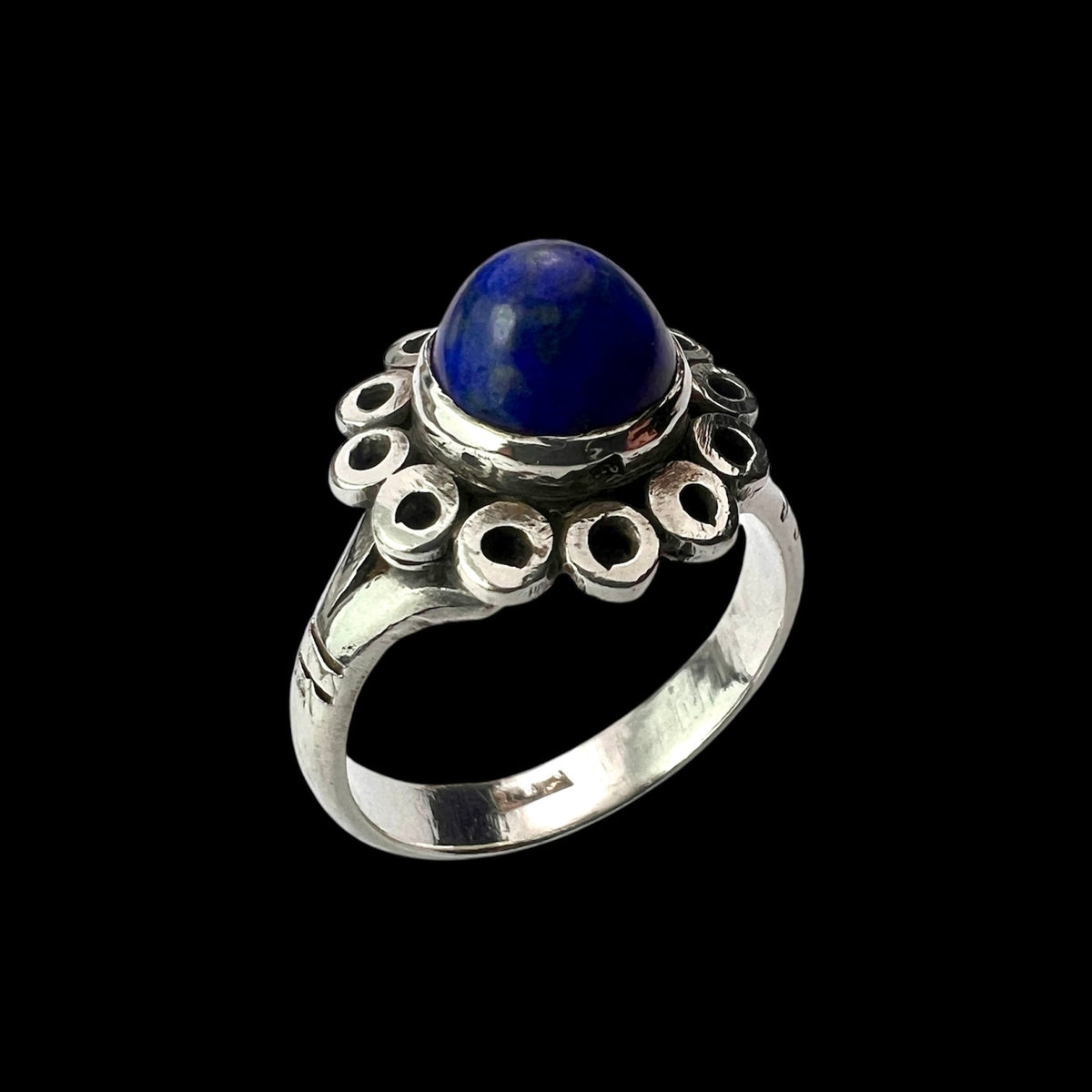 Vintage Lapis Lazuli Egyptian Silver Ring