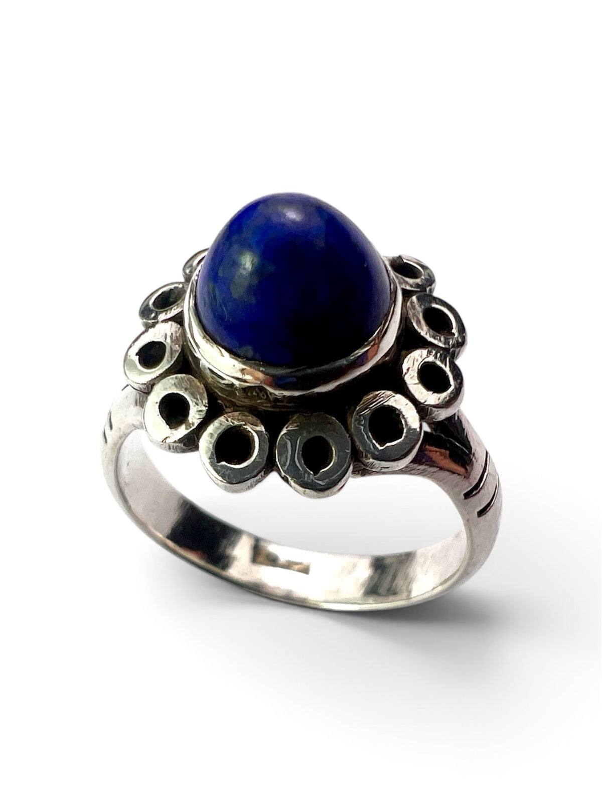 Vintage Lapis Lazuli Egyptian Silver Ring