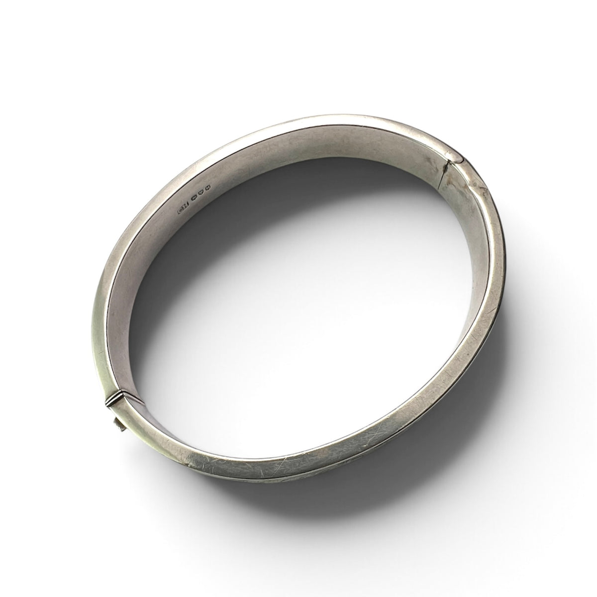 Vintage Charles Horner Sterling Silver Engraved Hinged Bangle