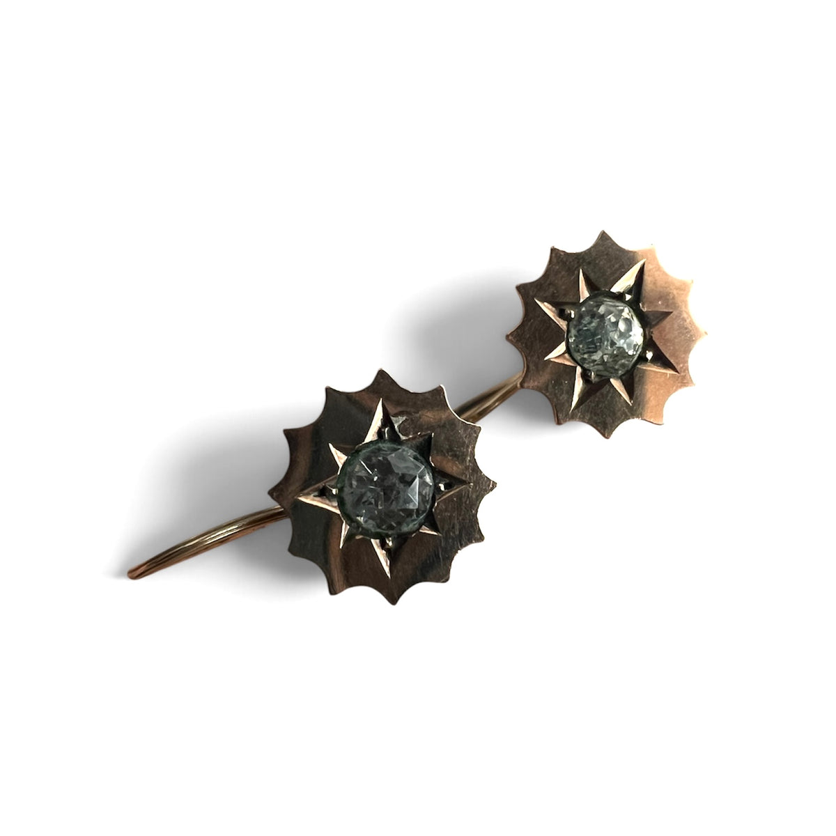 Victorian Gold Star Paste Diamond Earrings