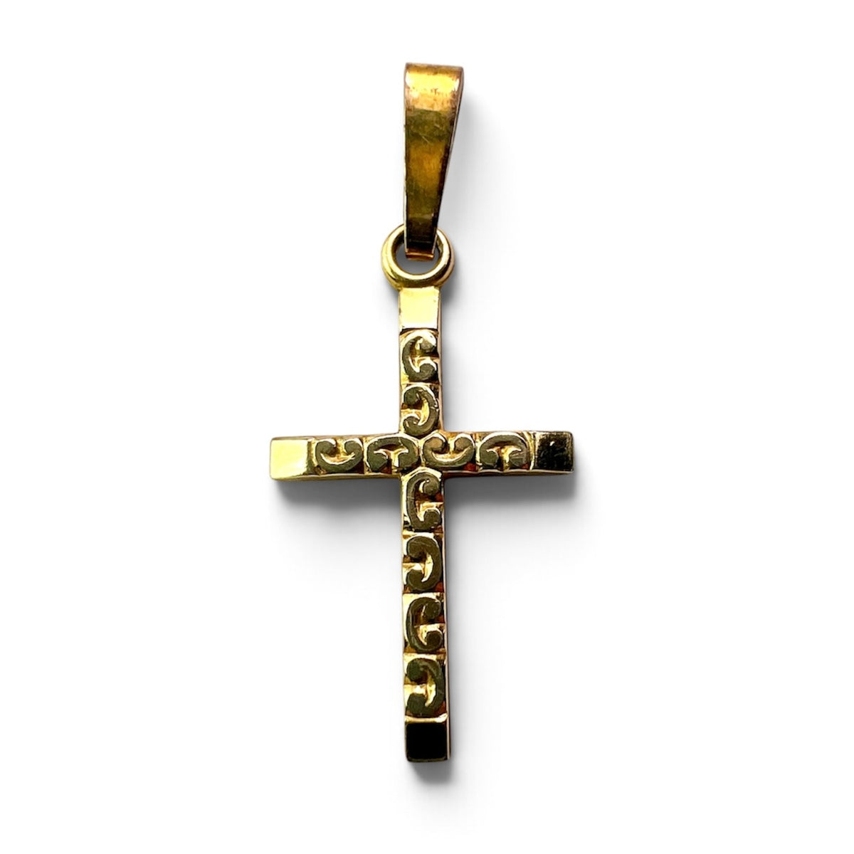 Small Vintage Rolled Gold Crucifix Cross Pendant