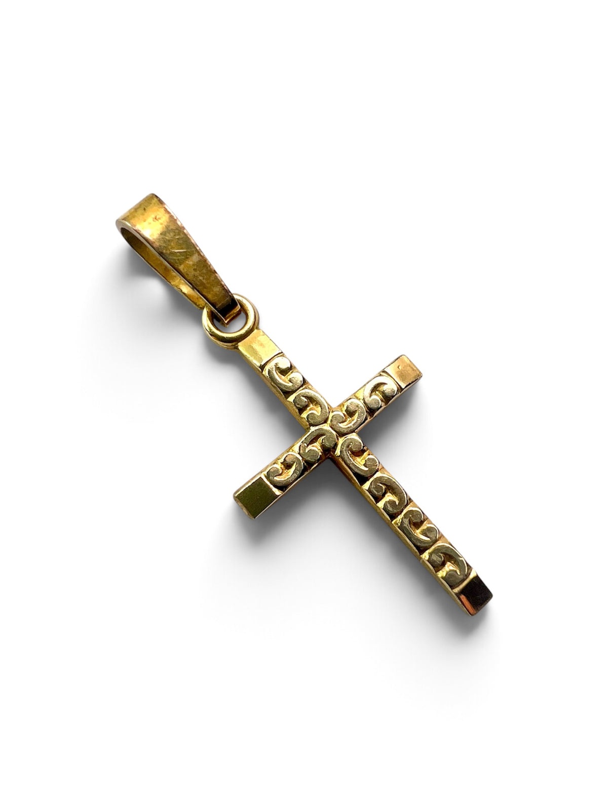 Small Vintage Rolled Gold Crucifix Cross Pendant