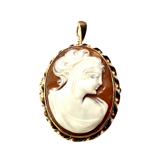Vintage 9CT Gold Cameo Locket Pendant