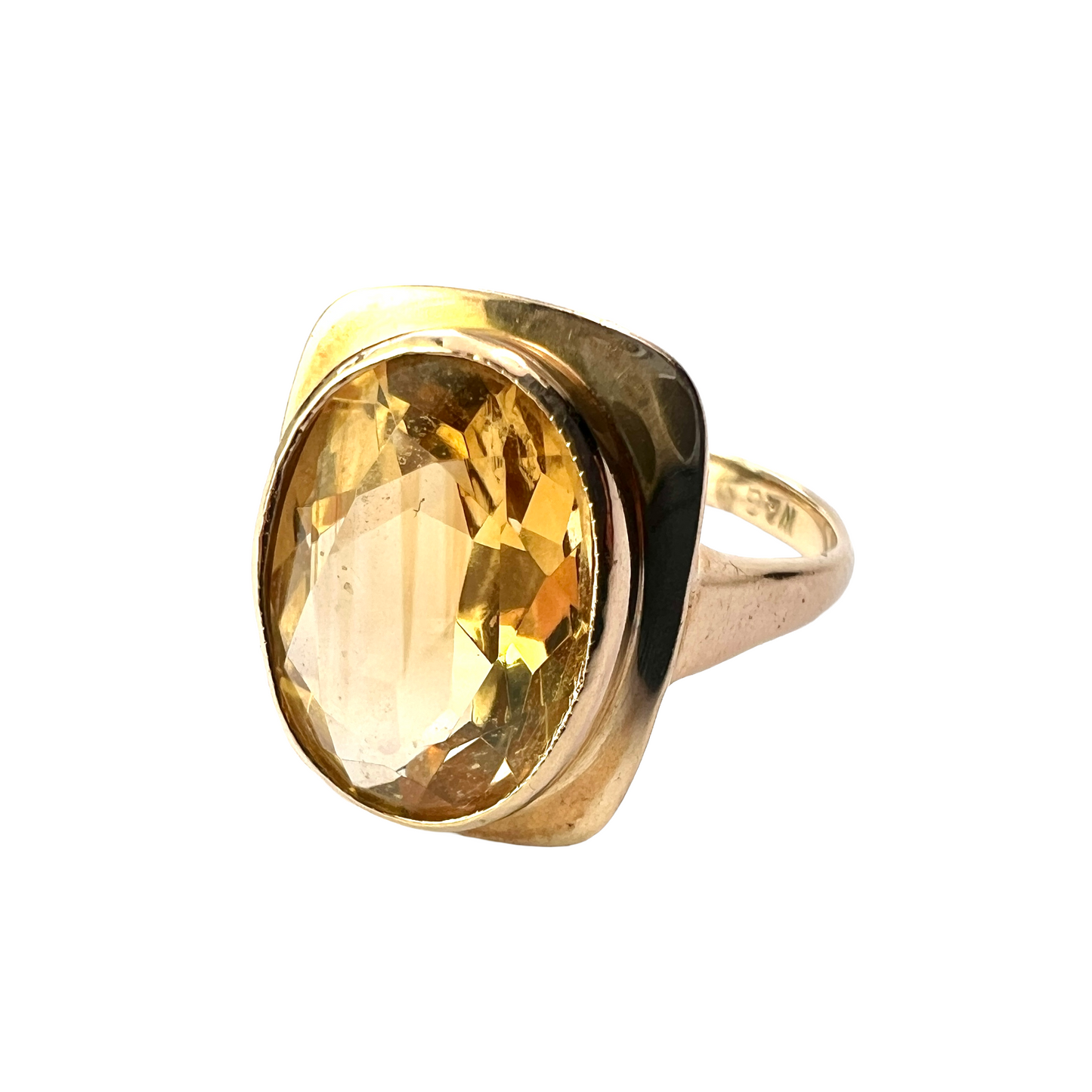 Retro 9CT Gold Citrine Ring