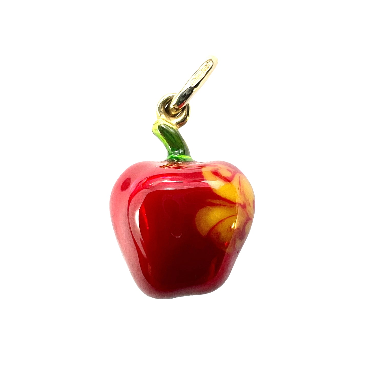 Small Vintage 9CT Gold Enamel Apple Charm