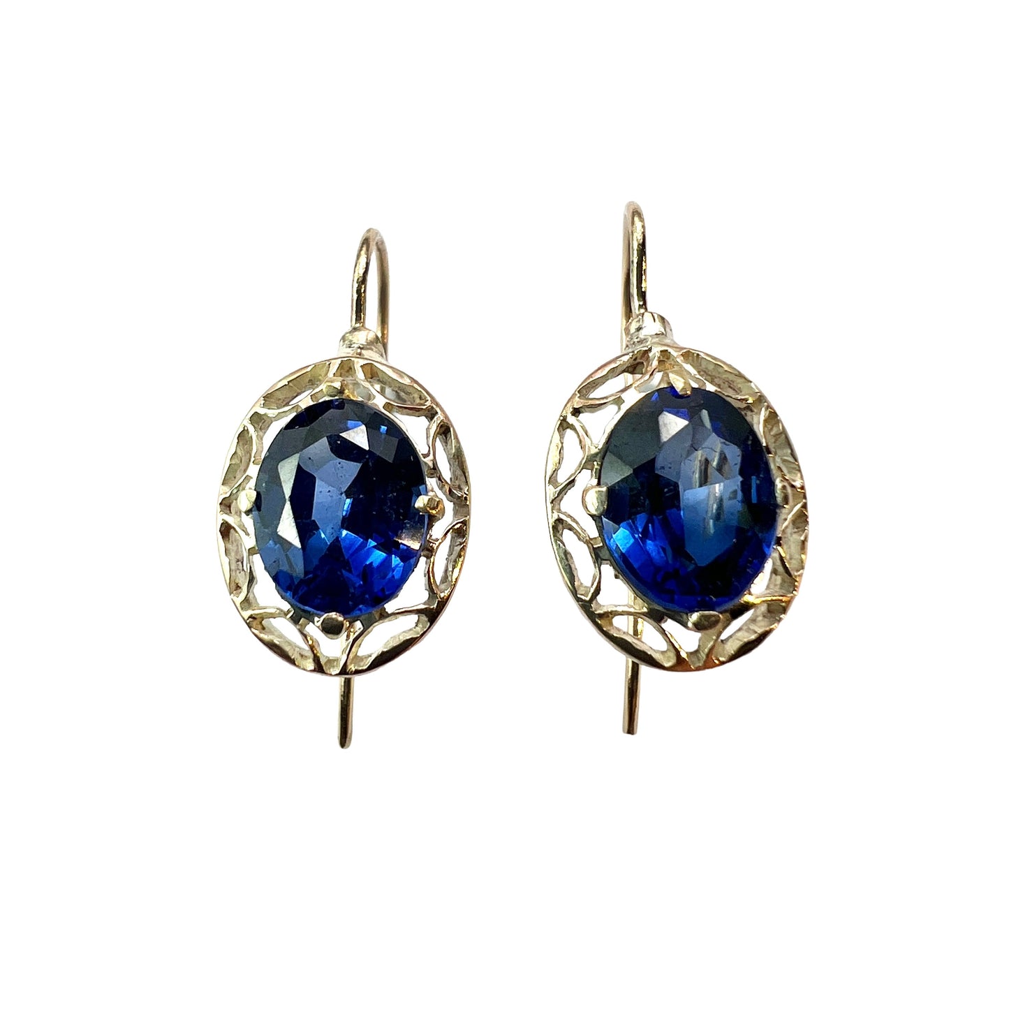 Vintage 9CT Gold Sapphire Earrings