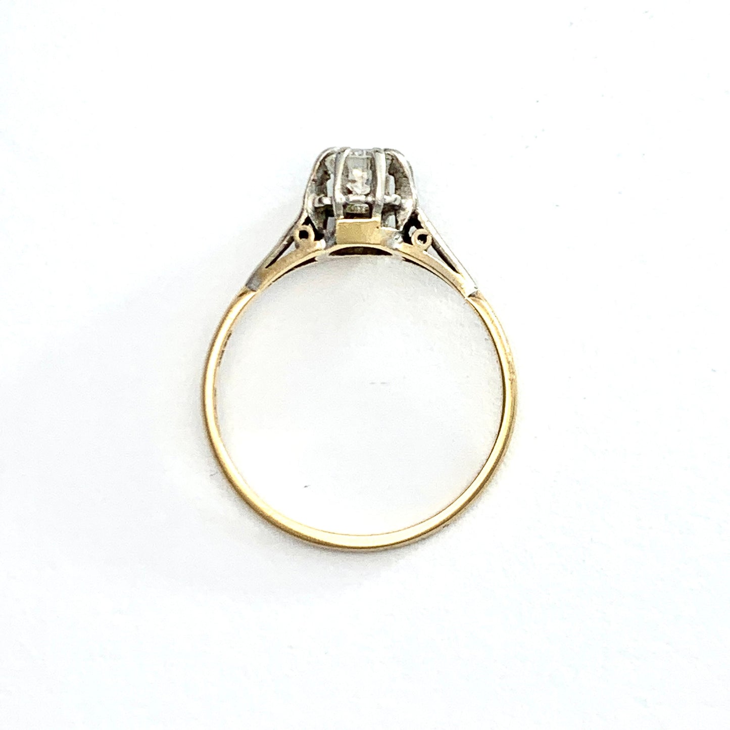 Vintage Diamond Solitaire Engagement Ring in 18CT Gold and Platinum