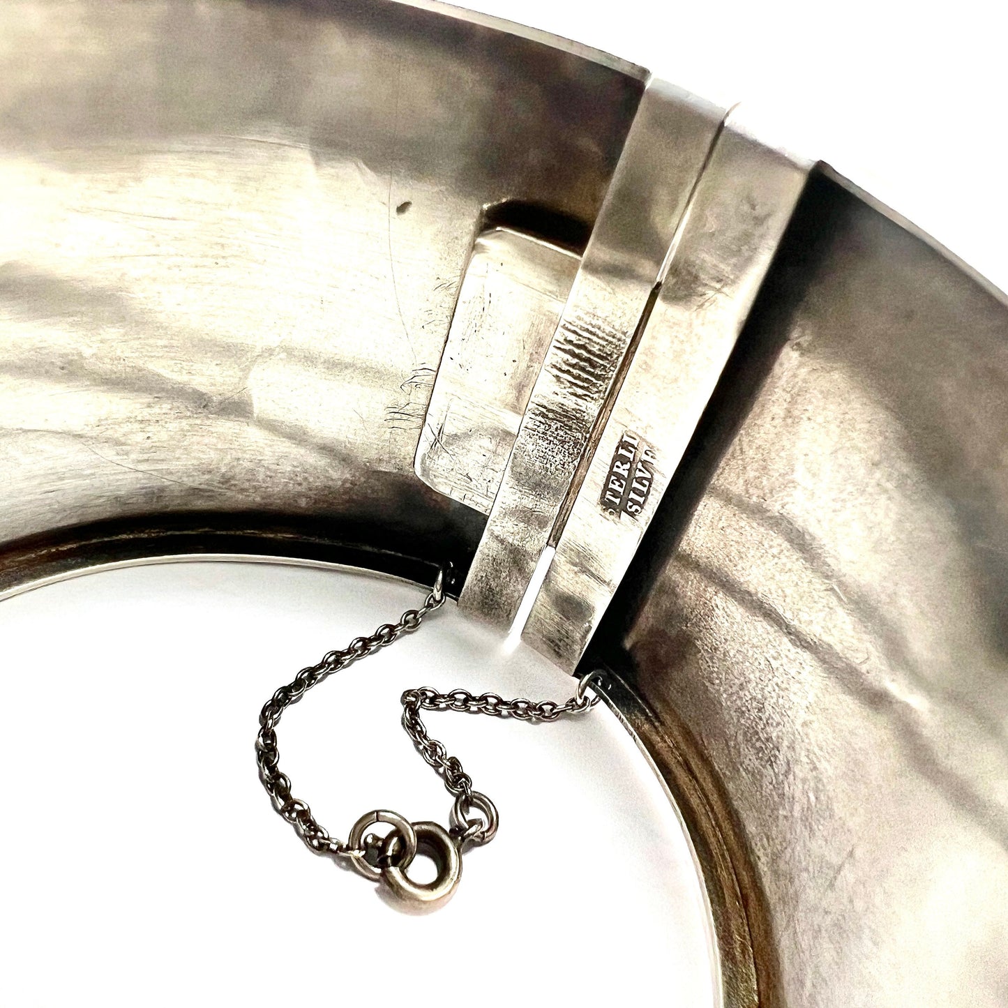 Victorian 18802 Wide Sterling Silver Hinged Cuff Bangle