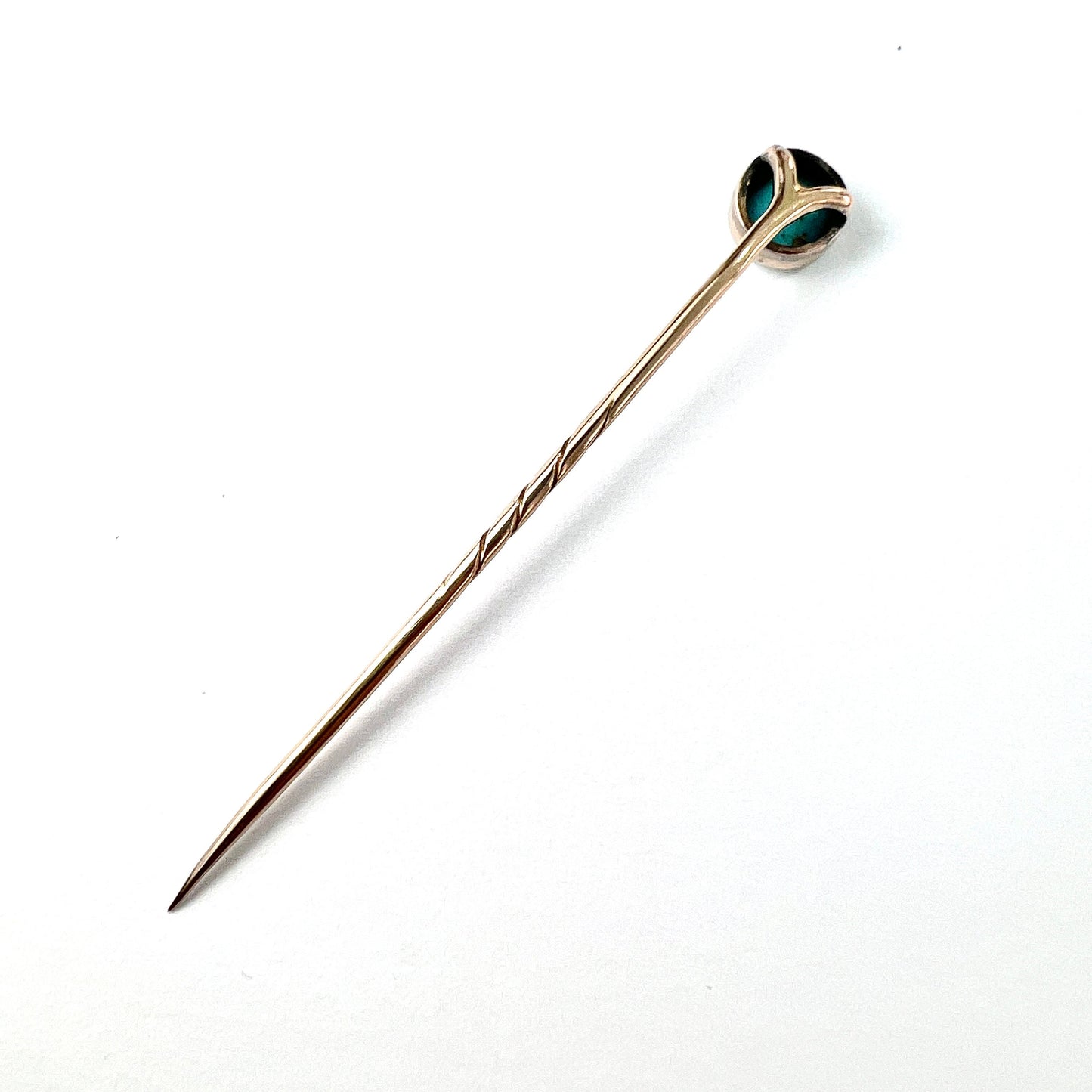 Victorian 9CT Gold Turquoise Solitaire Stick Pin