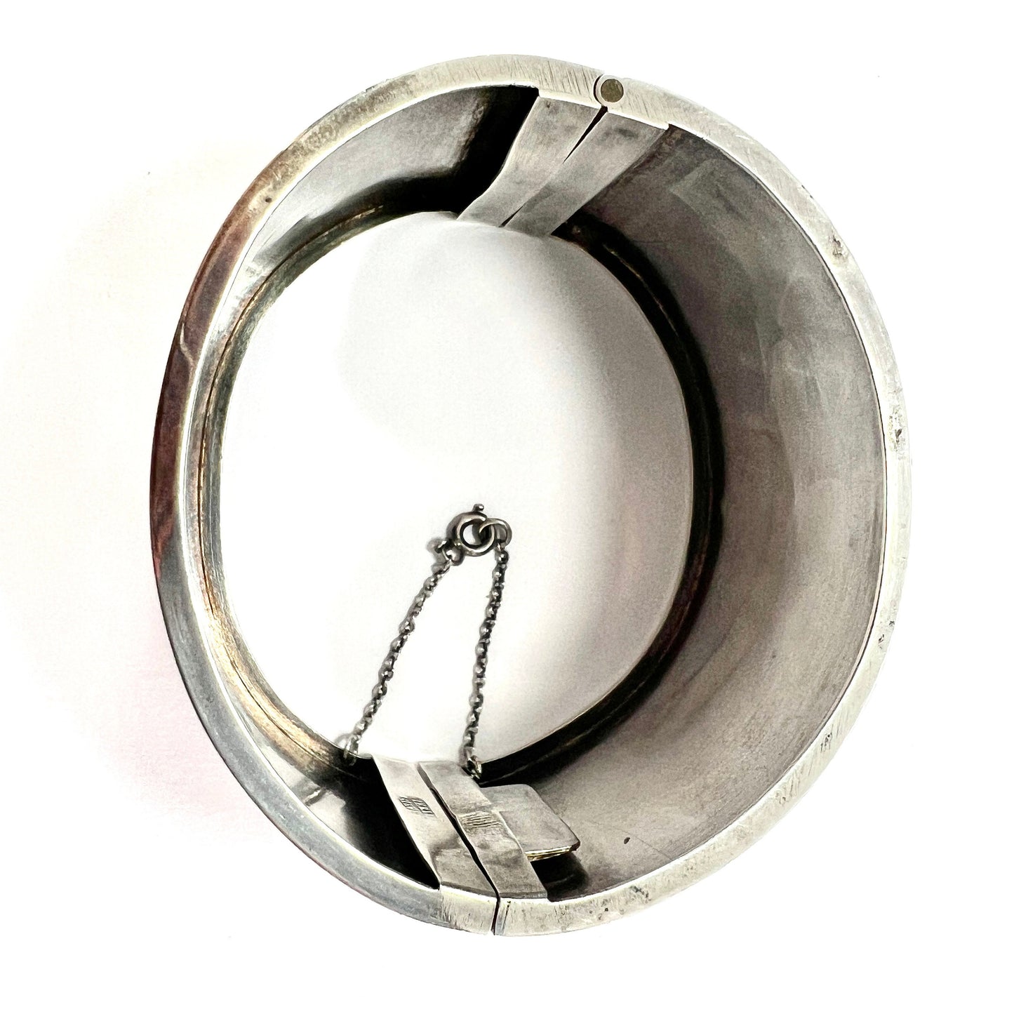 Victorian 18802 Wide Sterling Silver Hinged Cuff Bangle