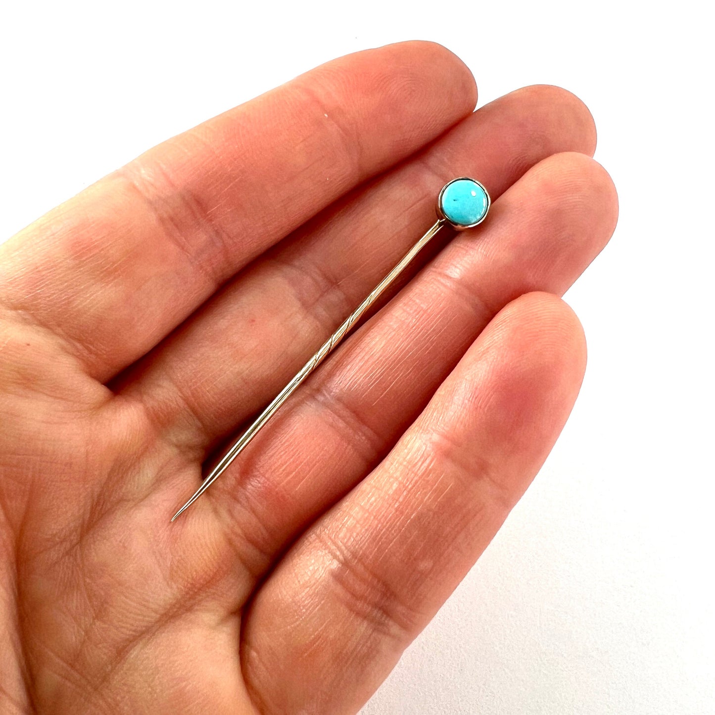 Victorian 9CT Gold Turquoise Solitaire Stick Pin