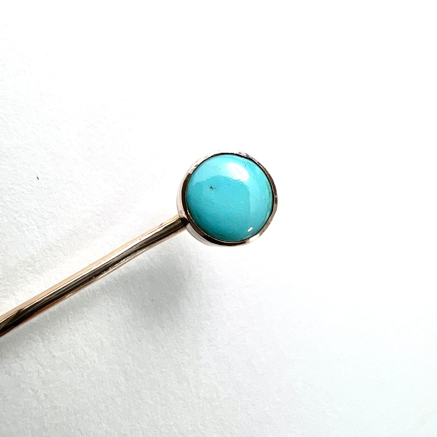 Victorian 9CT Gold Turquoise Solitaire Stick Pin